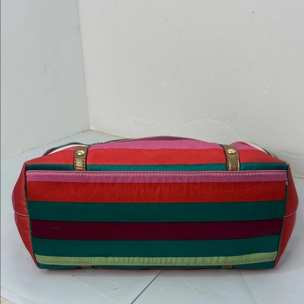Coach Legacy Stripe sateen tote bag